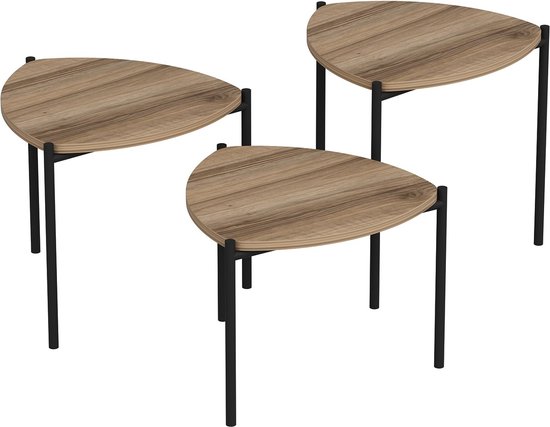 Stijlvolle Woody Fashion Nesting Table - Walnoot | 3-delige set