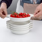 Set van 4 Ovenschotels - Individuele Bakvormen - Kleine Ovenschoteltjes - Keramische Gerechten voor in de Oven - Ideaal voor Souffle Crème Brulee Lasagne Tiramisu