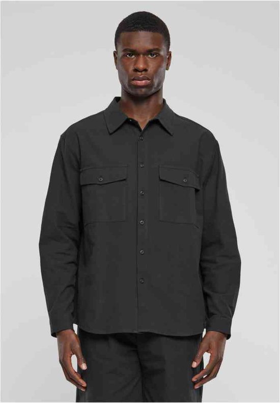 Urban Classics - Basic Crepe Overhemd - 5XL - Zwart
