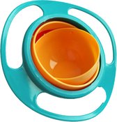 Hypify® | Anti knoei bakje | 360 graden | BPA vrij | Oranje Blauw | Eetbakje | Veilig | Balans | Anti-mors | Geen geknoei meer | Servies Kind | Baby kom