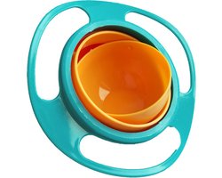 Hypify® | Anti knoei bakje | 360 graden | BPA vrij | Oranje Blauw | Eetbakje | Veilig | Balans | Anti-mors | Geen geknoei meer | Servies Kind | Baby kom