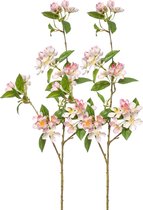 Fleur artificielle Emerald Fleur de cerisier - 2x - 90 cm - rose clair - Fleurs artificielles en soie
