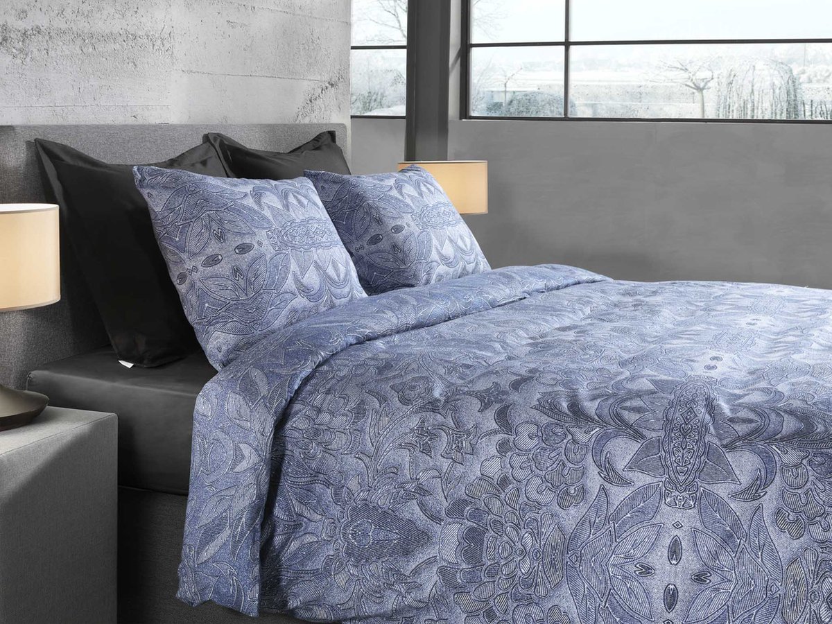 Heckettlane Heckett & Lane Flanel dekbedovertrek Bles (Frost Blue) - 240x200/220 cm