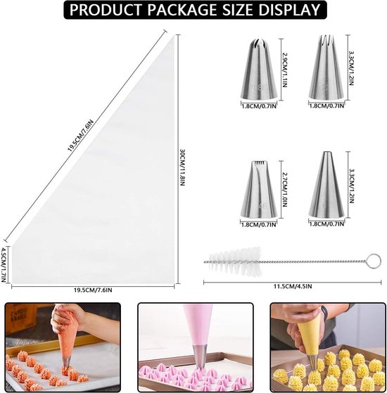50 stuks wegwerpspuitzakken, 53 cm dik, spuitzakken
