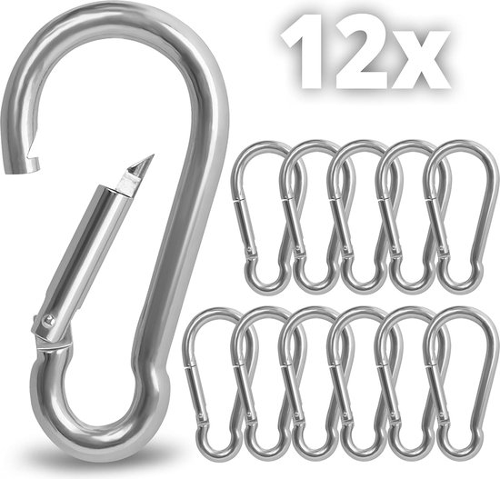Robuuste karabijnhaak XL van staal met draaischarnier voor hondenlijnen/paracord/sleutelhanger en nog veel meer. - Merk Ganzoo