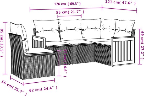 vidaXL-5-delige-Loungeset-met-kussens-poly-rattan-beige