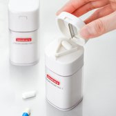 EasyFinds 3 in 1 Pillensnijder met Medicijndoos | Multifunctionele Pillensplitter | Pillensplijter voor Kleine & Grote Pillen | Tabletvergruizer - Wit