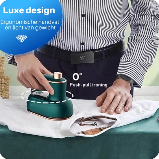 JT Products Luxe Reisstrijkijzer – Mini Strijkijzer - Inklapbaar - 8,4x11,5CM - Sprayfunctie - Stomend Effect - Travel Iron – Strijkijzer Vakantie – Reisstrijkijzer Klein