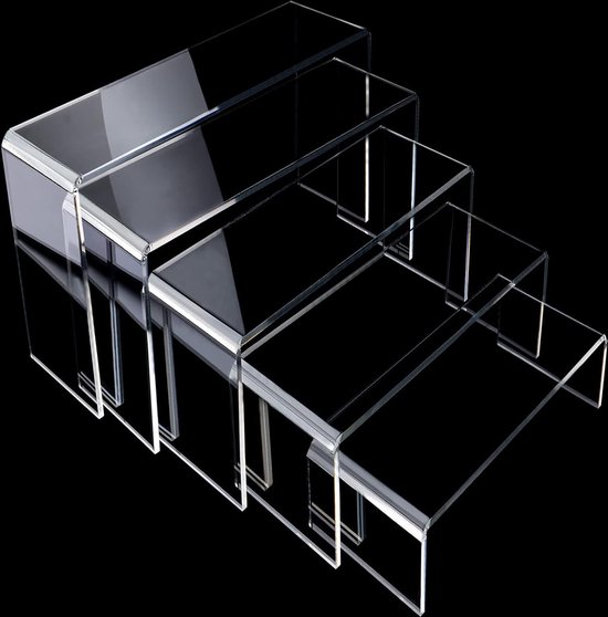 5 Pièces Présentoir Acrylique Support de Présentoir de Bijoux de Maquillage Transparent Support de Dessert de Cupcake Support de Figurine Pop Décoration de Table d'Objets de Collection