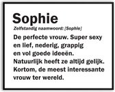 Sophie Woordenboek Fotolijst met glas 50 x 70 cm - Prachtige kwaliteit - jarig - verjaardag - kado - Canvas - incl ophangsysteem - Poster - Grappig - cadeau