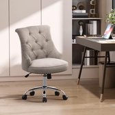 Gescheurde stoel bekleding stoel hoofd fauteuil met rollen 360° roteerbaar 150 kg laadbare hoogte verstelbare linnen metalen licht grijs 54 x 65,5 x (84–91) cm