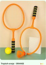 Kindertennisset-met bal-oranje-geschikt voor 3 jaar en ouder