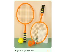 Kindertennisset-met bal-oranje-geschikt voor 3 jaar en ouder