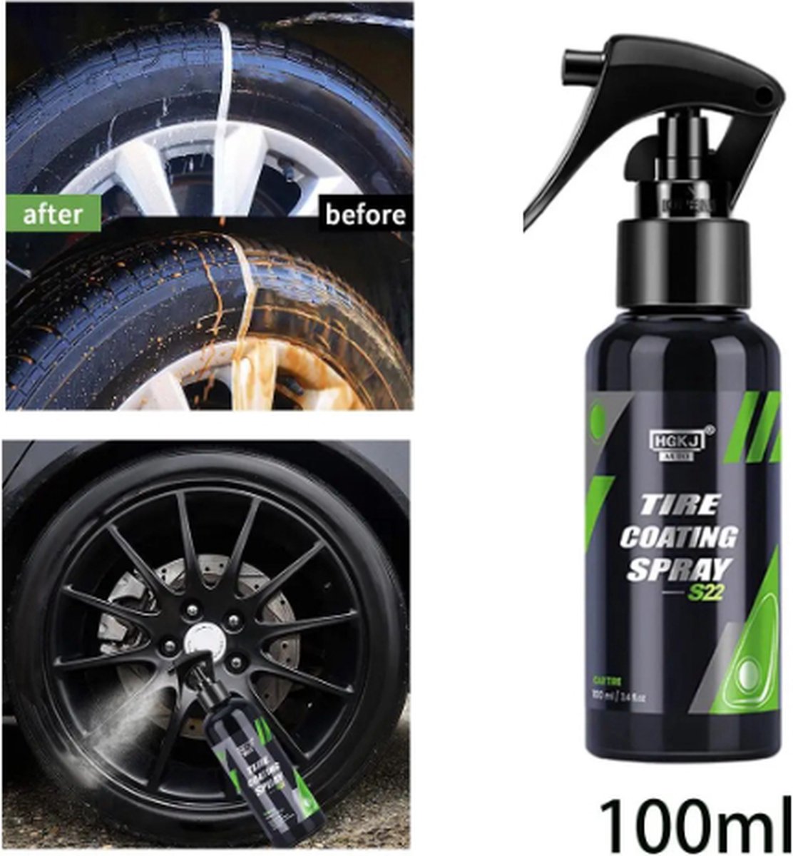 TLVX Ultieme Auto Banden Glans Coating / Top kwaliteit Tyre Coating Spray / Band bescherming tegen uitdroging / Gloss / Auto Rubber Band Coating 100ML Spryfles / Vuilafstotend / Langdurige banden bescherming / Glanzende banden als nieuw / 100ML