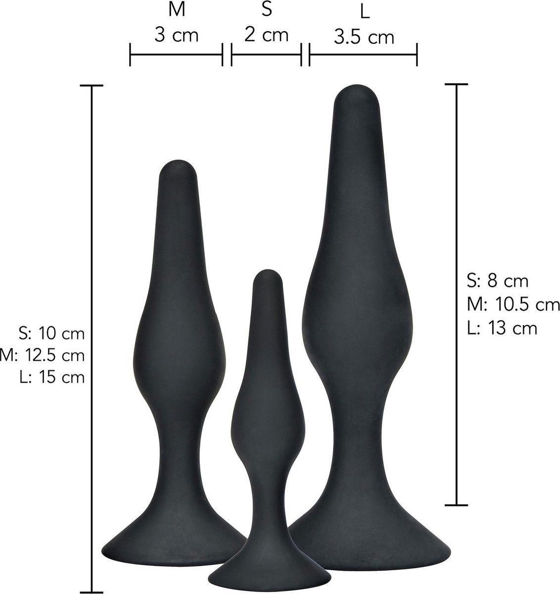 Goedkoopste TOY JOY - ANAL KIT X 3 SILICONE CURVY COMPANIONS