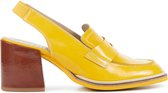 Pertini Dames Pumps / Damesschoenen - Leer - Geen hoogte 2 cm cm - 32578 - Geel - Maat 39.5