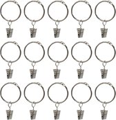 Plstod 30 stuks gordijnringen met clips, gordijnringen met haken, gordijnringen van metaal, 32 mm gordijnringen met clips, gordijnhaken voor ringen, metalen klemmen voor gordijnen en gordijnroedes