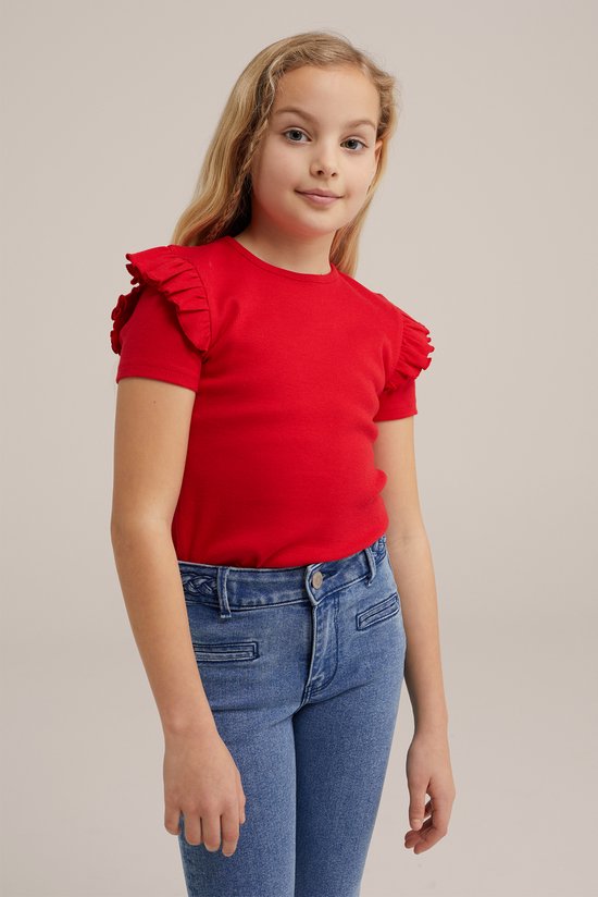 WE Fashion Meisjes T-shirt met ruches