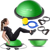 Balance Ball HS-L058B Balancetrainer gymnastiekbal met expander en pomp voor fitness, stabiliteitstraining Ø 63,5 cm