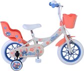 Disney Stitch Vélo pour enfants Filles 12 pouces Crème Corail Blauw