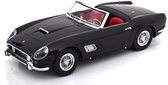 Le modèle réduit de voiture moulé sous pression 1:18 de la Ferrari 250 GT California Spyder avec toit rigide amovible de 1960 en noir. Le fabricant du modèle réduit est KK Scale. Ce modèle est uniquement disponible en ligne.