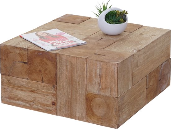 Table Cosmo Casa Salami - Table basse - Bois de pin rustique Massief - Certifié 30x60x60 cm"