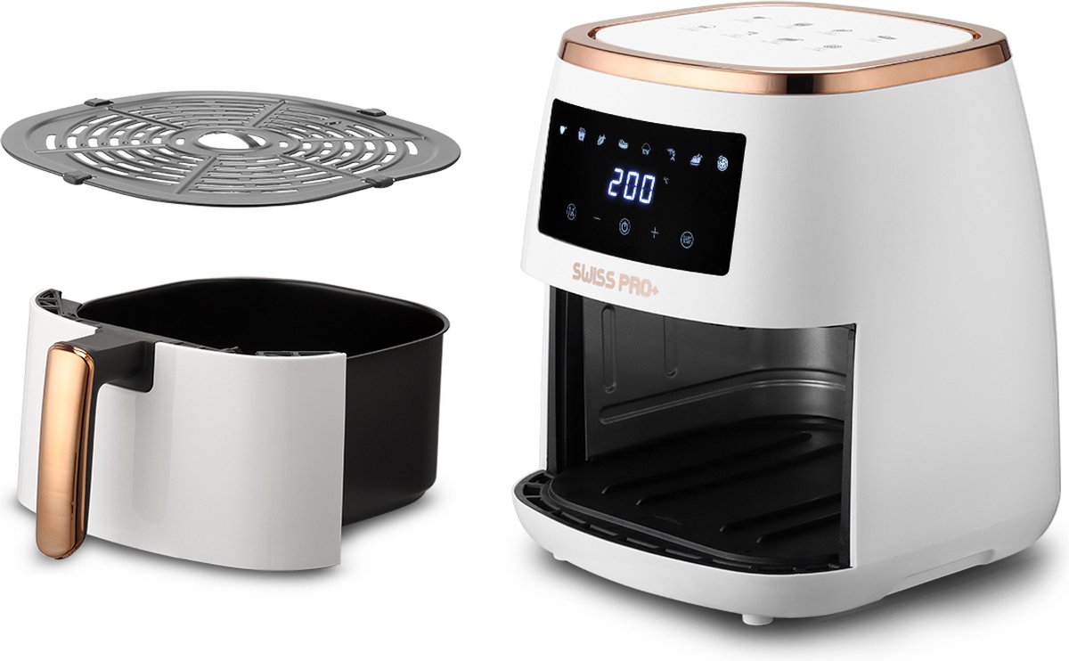 Afbeelding 3 van Swiss Pro+ Airfryer SP-AF6.5L.WG airfryer XXXL - Intelligente Heteluchtfriteuse Digitaal- 6.5 L - XXXL 1500W Gold