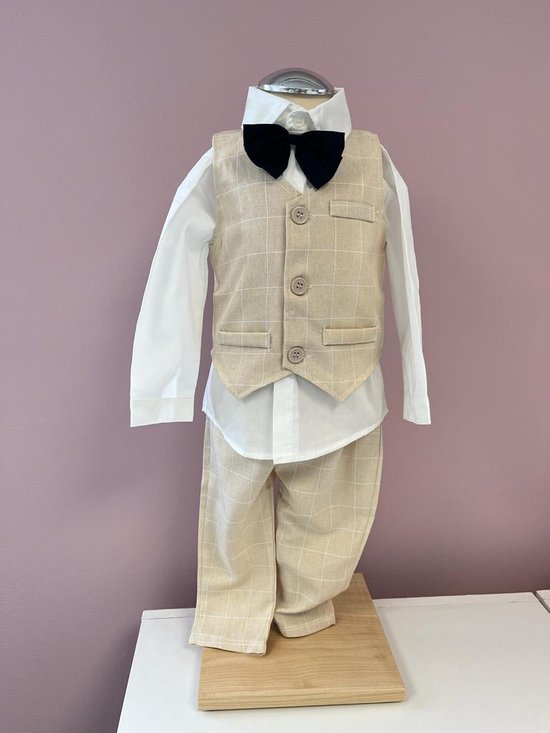 Jhaoyu Babypak Jongens Gentleman - Feestpak Smoking Met Vest En Broek Voor Doop En Bruiloft