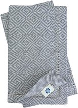 4 x stoffen servetten servetten stof linnen servetten Scandi met holle zoom -100% linnen, grijs (44 x 44 cm)