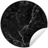 WallCircle - Stickers muraux - Cercle Papier Peint - Marbre - Zwart - Wit - Texture - Aspect Marbre - 100x100 cm - Cercle Mural - Auto Adhésif - Sticker Papier Peint Rond XXL