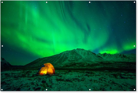 Noorderlicht - Tent - Berg - Tuinposter - Tuindoek