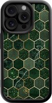 Casimoda® - Coque iPhone 15 Pro - Cube vert - Coque téléphone unie - TPU