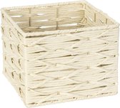 Badkamerdoos Opbergmand Papier Rieten Badkamer Kantoor Opbergmand 24 x 18,5 x 24 cm Boho Style Vierkant Beige