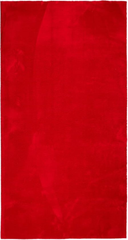 vidaXL - Vloerkleed - HUARTE - laagpolig - zacht - wasbaar - 80x150 - cm - rood