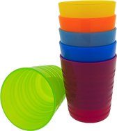 6 x Kunststof onbreekbare drinkbekers - BPA-vrij - 6 kleuren - 240 ml