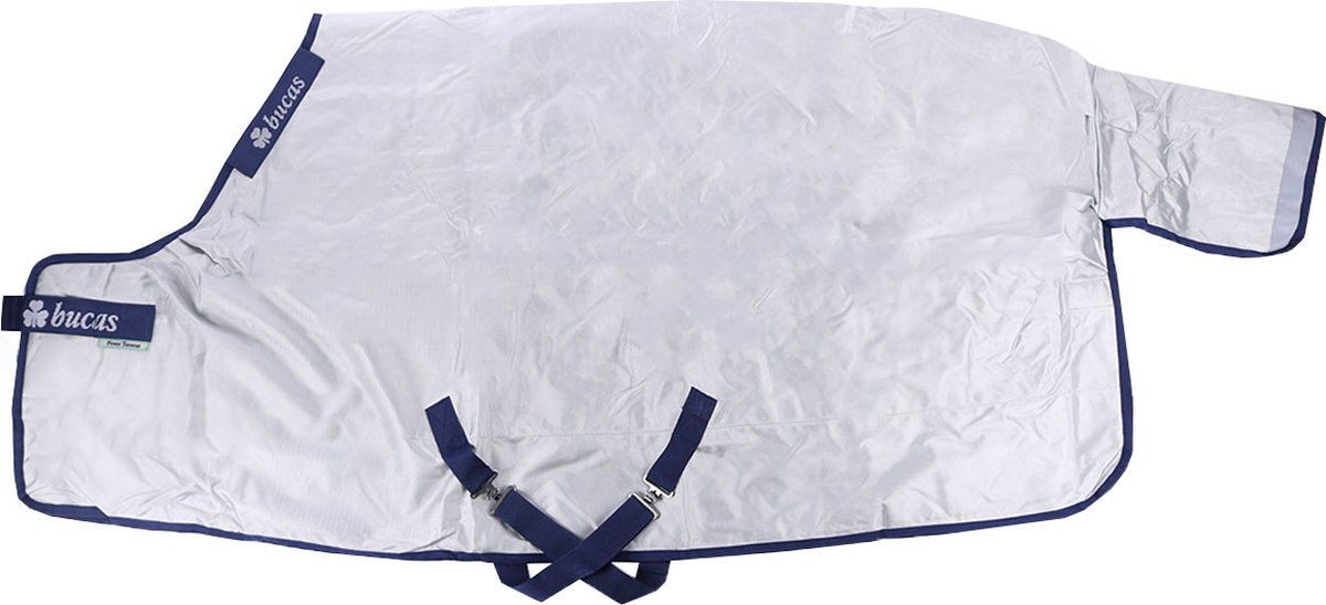 Couverture Cheval Bucas Power Turnout Light - Stay-Dry - Argenté - 165 Cm - Résistante Et Respirante - 10