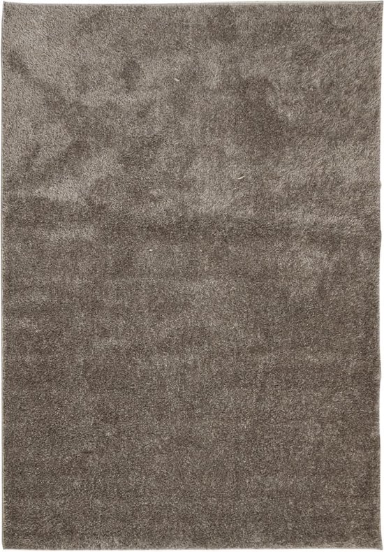 vidaXL - Vloerkleed - ISTAN - hoogpolig - glanzend - 120x170 - cm - grijs