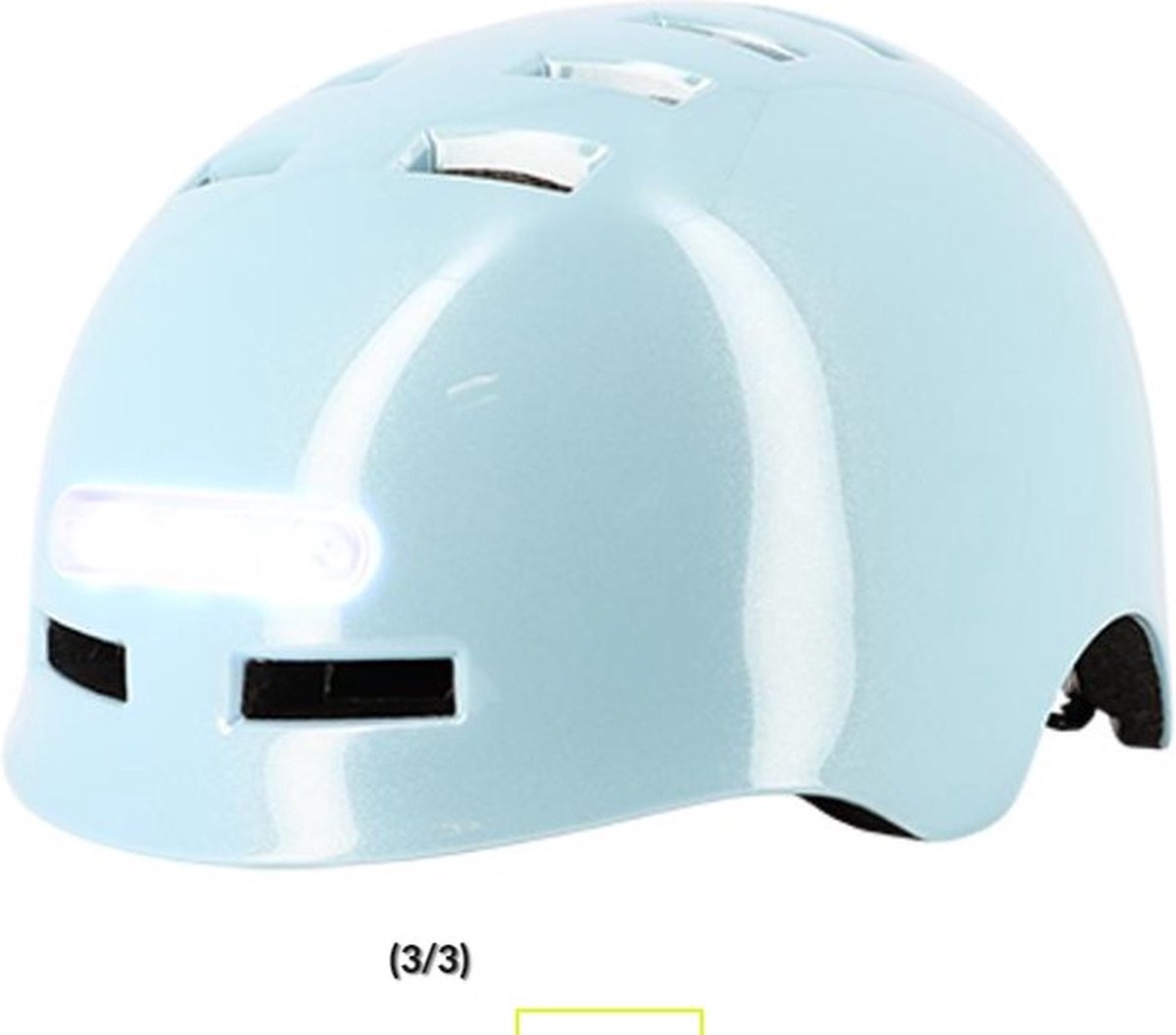 Fietshelm optimiz met geïntegreerd voor- en achterlicht- CE EN1078 - L (58-61cm) - lichtblauw