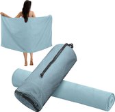 JEMIDI sneldrogende microvezel handdoek - 70 x 140 cm - Sporthanddoek fitness - Sneldrogend microvezel - Sneldrogende handdoek - Licht grijs