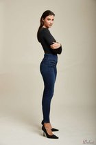 Broek Toxik3 met hoge taille jog dark denim extra comfy