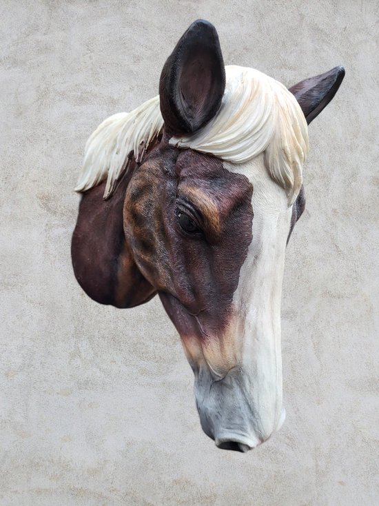 Paardenhoofd two-tone 15x21x31 cm Villa Pottery decoratie - Paard