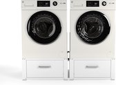 Colonne pour lave-linge avec tiroir - Meuble apparent pour lave-linge - Socle pour lave-linge - Hauteur 31 cm - Wit - Universel - Double