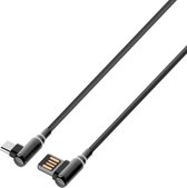 LDNIO - LS421 - Gaming 90°Angle - ELBOW DATA kabel Geschikt voor: Type C - Zwart