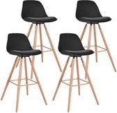 Set van 4 barkrukken SARA zwart