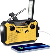 Draagbare NoodRadio - AM/ FM - Zonnepaneel - USB Oplaadbaar - 3000mAh - Powerbank - Zwengel - Kampeer - Radio - Solar - Staza