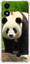 TPU Siliconen Hoesje Geschikt voor Motorola Moto G24 | G24 Power | G04 GSM Hoesje met doorzichtige rand Panda