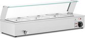 Royal Catering Bain Marie - 2000 W - 3 GN 1/2 - Aftapkraan - Glasbeschermer