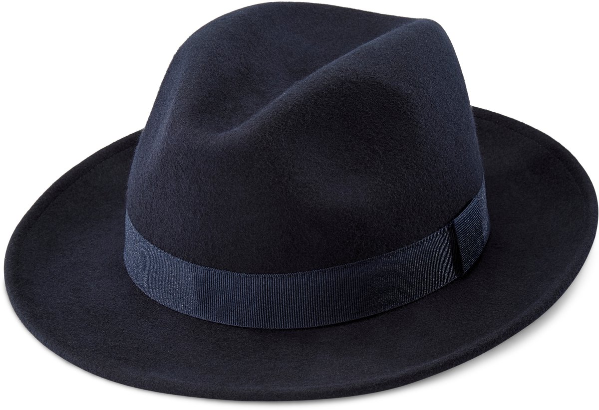 Alessandria Blauwe Wollen Fido Fedora