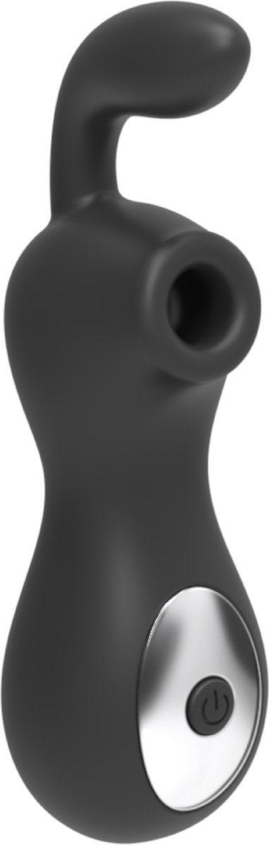 Goedkoopste Cupitoys® Luchtdruk vibrator met dildo - 12,8cm - Zwart - 24 standen - Vibrators voor vrouwen en mannen - Sex toys voor vrouwen en mannen