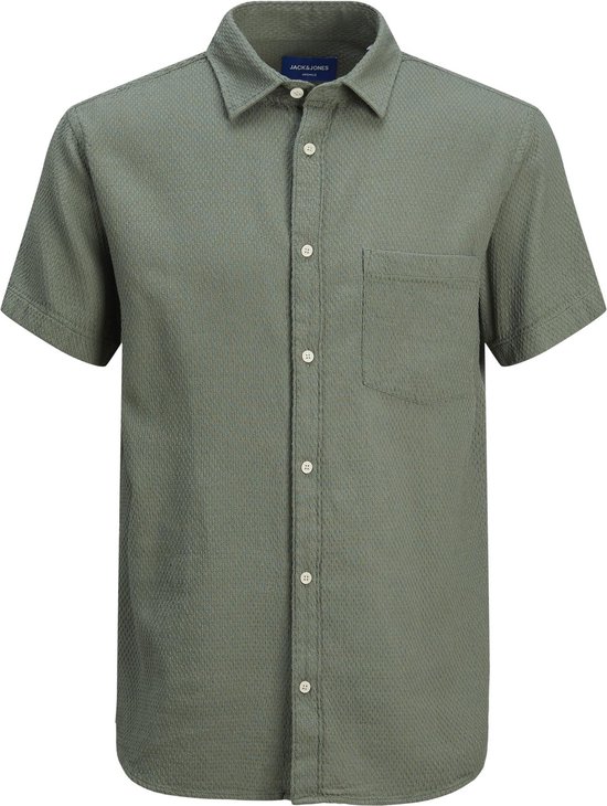 JACK&JONES JORTAMPA DOBBY SHIRT SS Heren Overhemd - Maat S